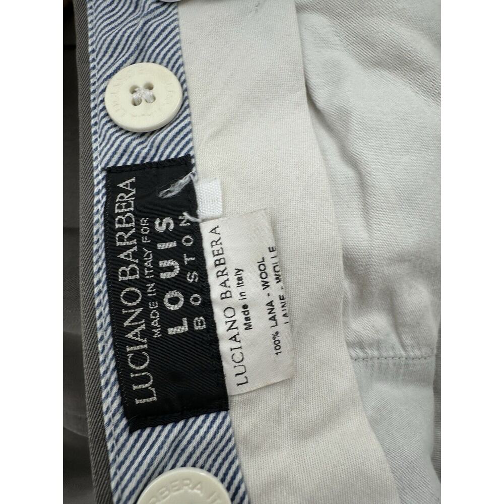 Luciano Barbera Men’s Pants Sz 34x30 100% Wool Cuffed Trousers Italy Pleated - Picture 5 of 9